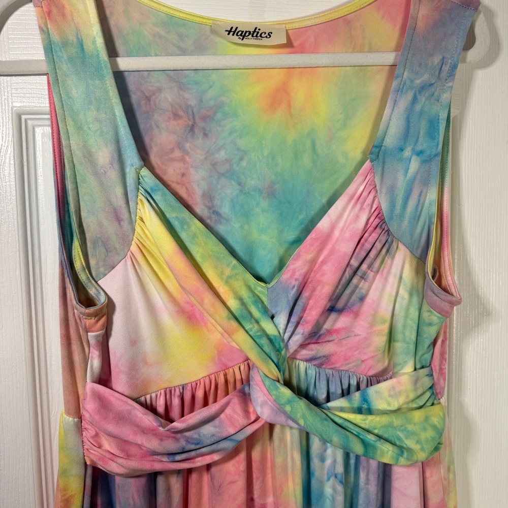 Angelic Tie-Dye Maxi Dress in Pastel Rainbow - Picture 4 of 9